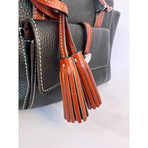 Dooney Bourke East West Cambridge shopper tote Satchel Midnight Navy Blue GUC - Picture 3 of 16